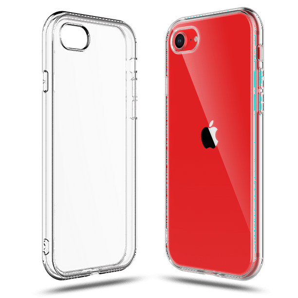 Iphone Se 2020 Red With Clear Case - bmp-wabbit