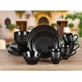 thumbnail image 5 of Lorren Home Trends LH528 16 Piece Stoneware Scroll Dinnerware Set, Black, 5 of 5