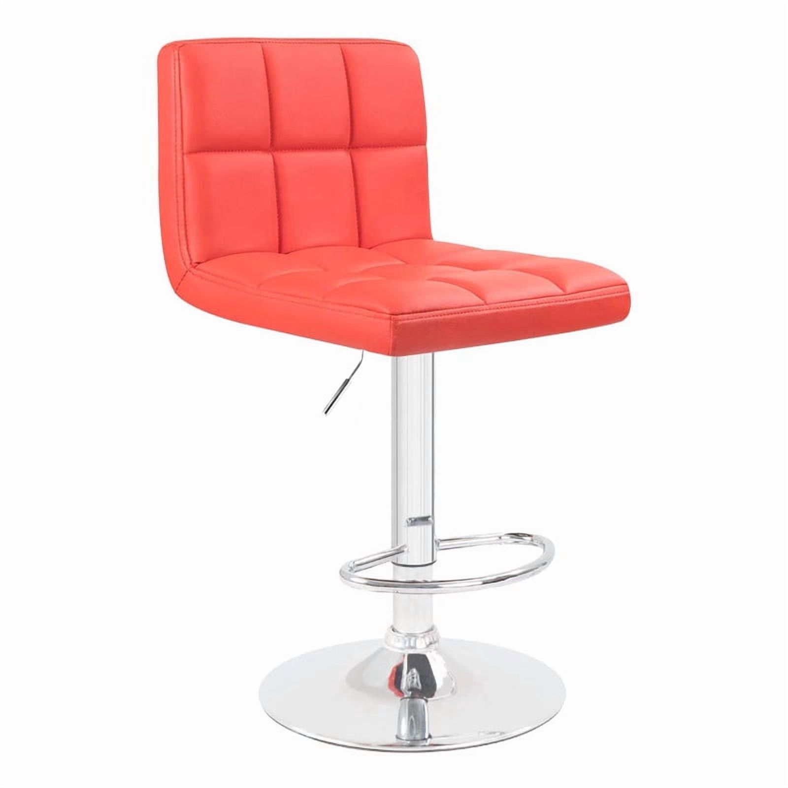 Lacoo Bar Stools Adjustable 360-Degree Swivel PU Leather Barstools with Back Set of 2, Red