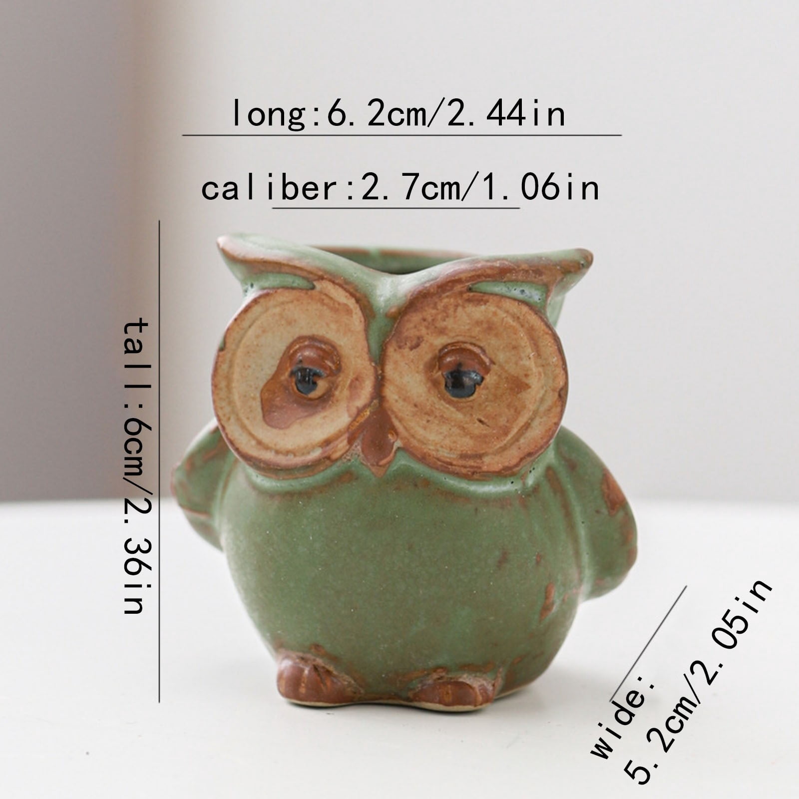 CoreLiving Owl Planter Animal Succulent Pots - Ceramic Groot & Cute Owl Flower Pot, Modern Indoor Planters with Drainage for Home Office Decor, Unique Gift