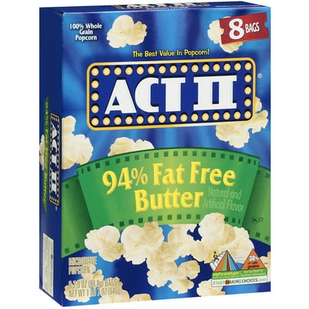 Act II Popcorn 94% Fat Free, 8 Ct