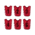 thumbnail image 1 of Uxcell Débardeur d'Entraînement de Soccer, Maillots Réversibles Numérotés Pinnies Rouge 18 Pouces, 1 of 7