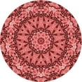 thumbnail image 1 of Ahgly Tapis Rond Lavable en Machine Intérieur Transitionnel Rouge, 4 Pieds Rond, 1 of 7