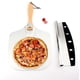 thumbnail image 2 of Juego de pala para pizza, paleta para pizza + rebanador basculante para pizza, pala para pizza de metal y aluminio, mango de madera plegable, acero inoxidable, 2 of 6