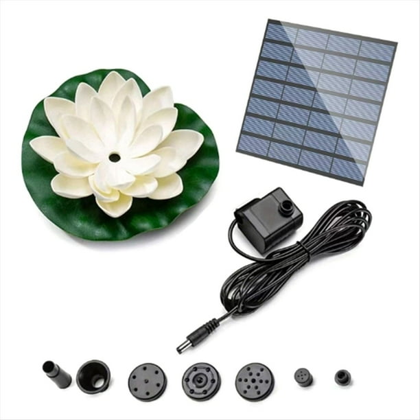 Fuente Solar Estanque Fuentes de Baño para Pájaros Al Aire Libre Jardín Flotante de Energía Solar ()