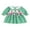 Green, variant on Toddler Baby Girl St Patricks Day Outfits Spring Irish Dress Clothes Plaid Four-leaf Clover Bow Loose Fit A Line Doll Collar Long Sleeve Dress