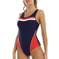 thumbnail image 3 of Women‘s Sport One Piece Swimsuit Push Up Monokini Tummy Control Color Block Swimwear Bathing Suits, 3 of 5