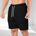 thumbnail image 2 of Pantalones Cortos para Hombres Casual Verano Color Sólido Casual Cordón Bolsillo Recto a Través de Pantalones Cortos, Pantalones de Moda de Poliéster, 2 of 8