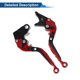 thumbnail image 5 of Palancas de freno y embrague cortas y largas para Kawasaki ZZR600 05-09, palanca de freno ajustable de motocicleta, aleación de aluminio, cabeza roja, mango negro, 5 of 6