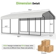 thumbnail image 5 of JINSEED 12'x20' Metal Carport Heavy Duty , Outdoor Garage Car Shelter Shade, Galvanized Roof for Car SUV and Boat, Cream White, 5 of 7