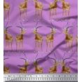 thumbnail image 1 of Soimoi Crepe Silk Fabric Deer Animal Decor Fabric Printed Yard 42 Inch Wide, 1 of 3