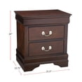 thumbnail image 3 of Simple Relax Wood Nightstand with 2 Drawers in Cappuccino, 3 of 5