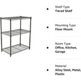 thumbnail image 6 of 2-Shelf Adjustable Heavy Duty Steel Wire Rack Storage Shelving Organizer for Kitchen, Garage, 23.62" L x 13.77" W x 31.49" H, Black, 6 of 7
