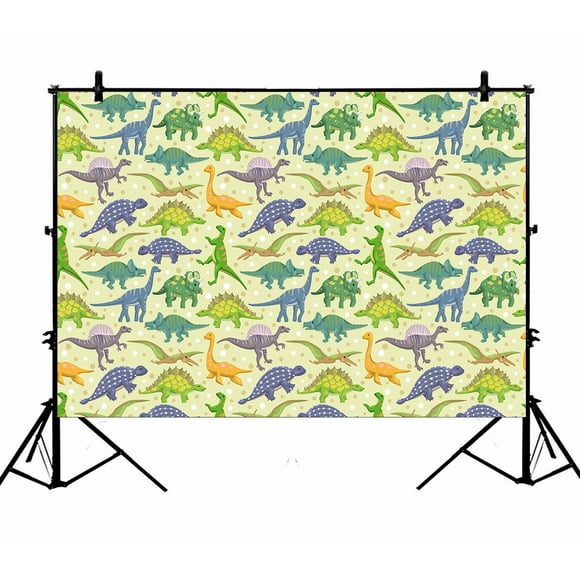 BSDHOME 7x5ft Animal Backdrops, Cute Dinosaurs Pattern Photography Backdrops Polyester Photo Background Studio Props