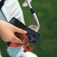 thumbnail image 4 of Golf Towel, Pink Sunflower Black Dog Microfiber Waffle Golf Towels for Golf Bag with Carabiner Clip Golf Rag 24x16in, 4 of 8