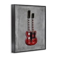 thumbnail image 3 of Stupell Industries Red Double Neck Guitar Music Painting Black Framed Art Print Wall Art, 11 x 14, 3 of 8