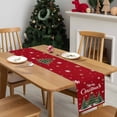 thumbnail image 2 of ERUNPONLY Red Christmas Tree Table Runner - 70 Inch Long Snowflake Tree Xmas Cotton and Linen Blended Dress Scarves Farmhouse Table Runner for Kitchen Dining, Coffee Table, 13" x 70", 2 of 7