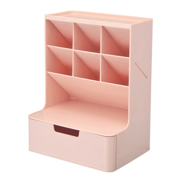 Caja de almacenamiento tipo Cajón Matsuzay organizador de escritorio multicapa estuche cosmético ligero rosa