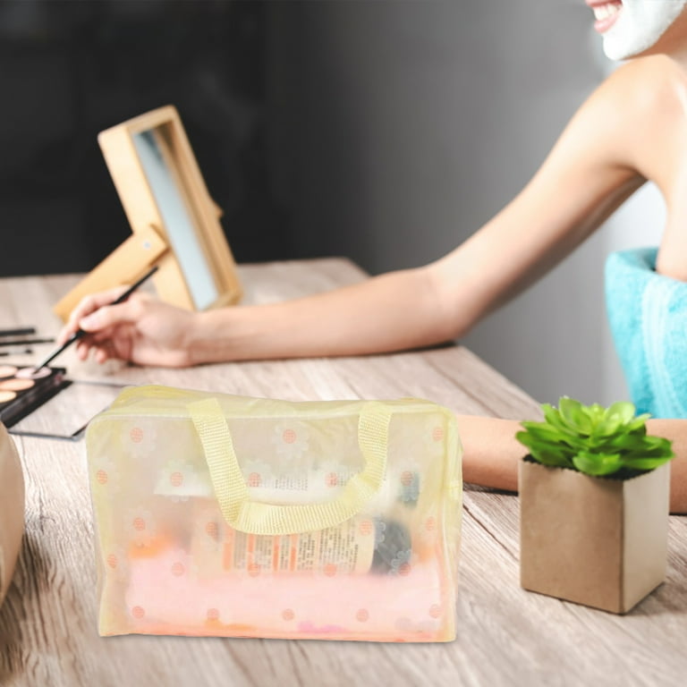 Clear Train Case Makeup Organize Travel Cases Stage Makeup Make up