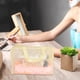 thumbnail image 4 of Neceser de viaje portátil, neceser de maquillaje para mujer, bolsa de almacenamiento para el baño de gran capacidad, bolsa organizadora transparente con estampado floral grueso, 4 of 6
