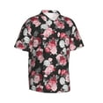 thumbnail image 2 of Balery Rose Flowers Print Men's Hawaiian Shirts Short Sleeve Beach Shirt Relaxed Fit Vacation Button Down Shirts-Large, 2 of 9