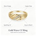 thumbnail image 3 of EJG Twisted Band Cubic Zirconia Ring Gold Tone Pave CZ Statement Ring Women Fashion Jewelry Gift, 3 of 7