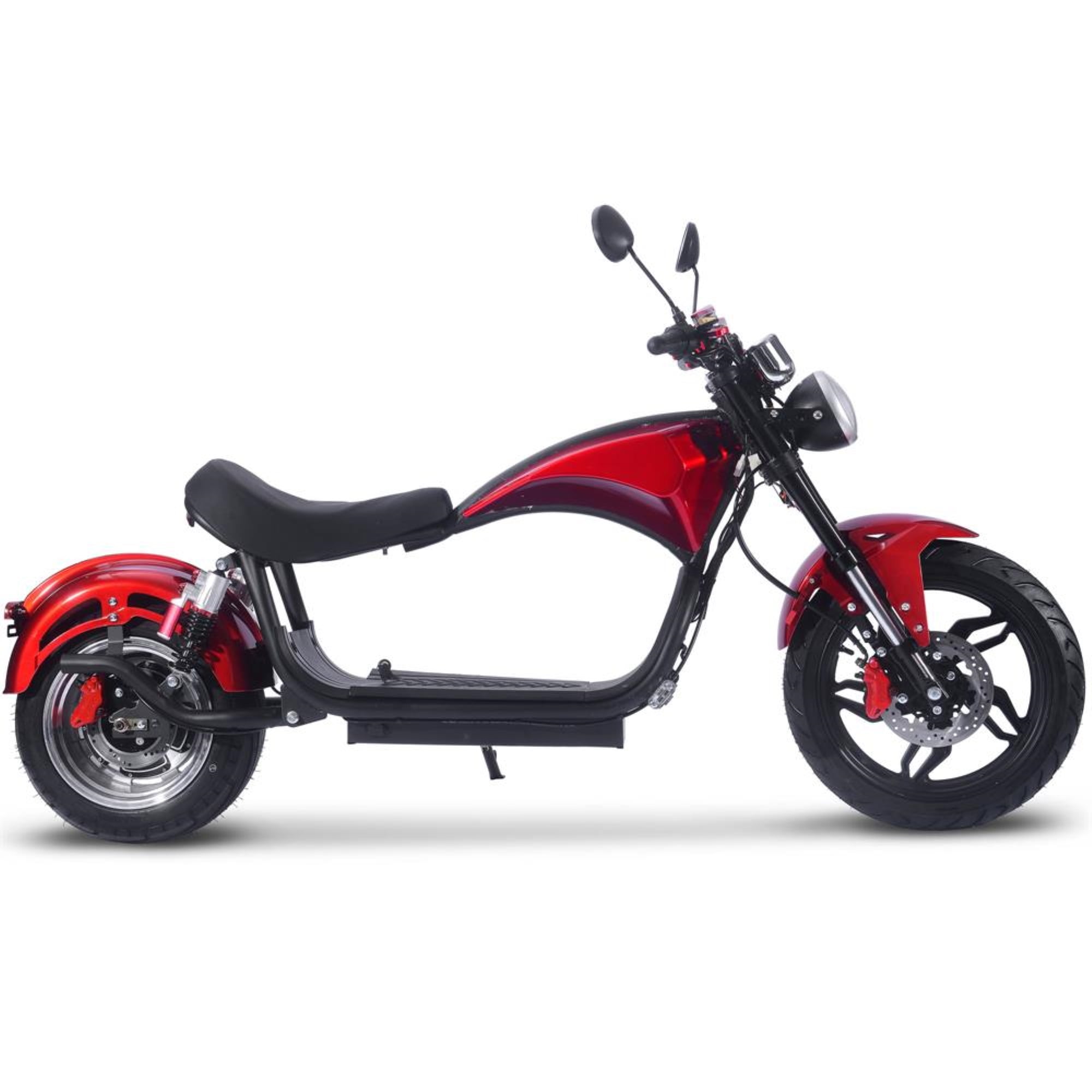 MotoTec Raven 60v 30ah 2500w Lithium Electric Cafe Motorcycle Red