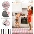 thumbnail image 6 of Valentine's Day Kitchen Rugs and Mats 2 Pieces Pink Buffalo Plaid Runner Rug Sets White Check Soft Kitchen Mats for Floor Absorbent Area Rugs Carpet Non Slip Doormat Home Decor Gifts, 6 of 6
