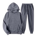 thumbnail image 2 of GrmtClth Mens Hoodie and Sweatpants Set 2 Pieces Athletic Sports Fleece Lined Tracksuit Set Outdoor Hoodies and Sweatpants Sets for Men Dark Gray XXXL, 2 of 5