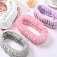 thumbnail image 2 of (Púrpura, Rosa, Blanco, Gris Claro) 4 Diademas de Maquillaje, Banda Elástica para el Cabello de Maquillaje Diadema Lavable para el Cuidado de la Cara para Spa Yoga Deporte Ducha de Belleza Mujeres brillar Electrónica, 2 of 5
