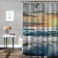 thumbnail image 2 of Orinice Cinbloo Blue Ocean Beach Shower Curtain Grey Cyan Coast Sunset Tropical Bathroom Curtain Set Nautical Hawaiian Landscape Shower Curtain Fabric Ocean Wave Beachfront Bathroom Decoration 69x72, 2 of 7