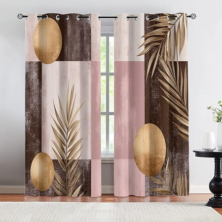 Checkered Blackout Curtains For Girls Boys Home Decor Checkered Curtains Luxury Geometric Grommet Curtain For Living Room Bedroom 42 W x 108 L (Pack of 2)