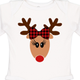 thumbnail image 4 of Inktastic Cute Girl Reindeer with Buffalo Plaid Bow Boys or Girls Long Sleeve Baby Bodysuit, 4 of 5