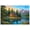 Unframe-style, variant on Vibrant Mountain Lake Cabin Canvas Wall Art Pictures Rustic Forest Landscape Painting Fisherman Boat Wildlife Ducks Eagle Home Decor for Living Room Bedroom