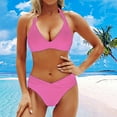 thumbnail image 2 of Fadeal Tummy Control Bathing Suits for Women Women Two Piece Bathing Suits Bikini Set Swimsuit Vintage Swimwear 2 Piece Bathing Suits for Women Pink L, 2 of 4
