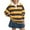Yellow, variant on Women Long Sleeve Striped Polo Shirt Oversized Collar Y2k Pullover T Shirt Casual Loose Sweatshirt
