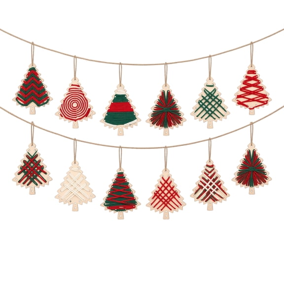 Christmas Tree Ornaments Set Diy Weaving Craft Kit Christmas Decorations for Home Kids Art Projects Christmas Gifts