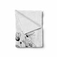 thumbnail image 2 of Daisy Soft Flannel Fleece Throw Blanket, Sketch Style Composition of Flowers and Butterfly Monochrome Flora and Fauna, Cozy Plush for Indoor and Outdoor Use, 50" x 70", Black and White, by Ambesonne, 2 of 6