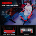 thumbnail image 4 of GTPLAYER Gaming Chair PU Leather Office Chair with Footrest&Massage Pillow, Red, 4 of 10