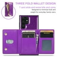thumbnail image 6 of Dteck Samsung Galaxy S22 Ultra Case Wallet for Women Glitter PU Leather S22 Ultra Case with Magnetic Detachable Card Holder Wallet with Zipper Pocket Kickstand Shockproof Cover,Purple, 6 of 9