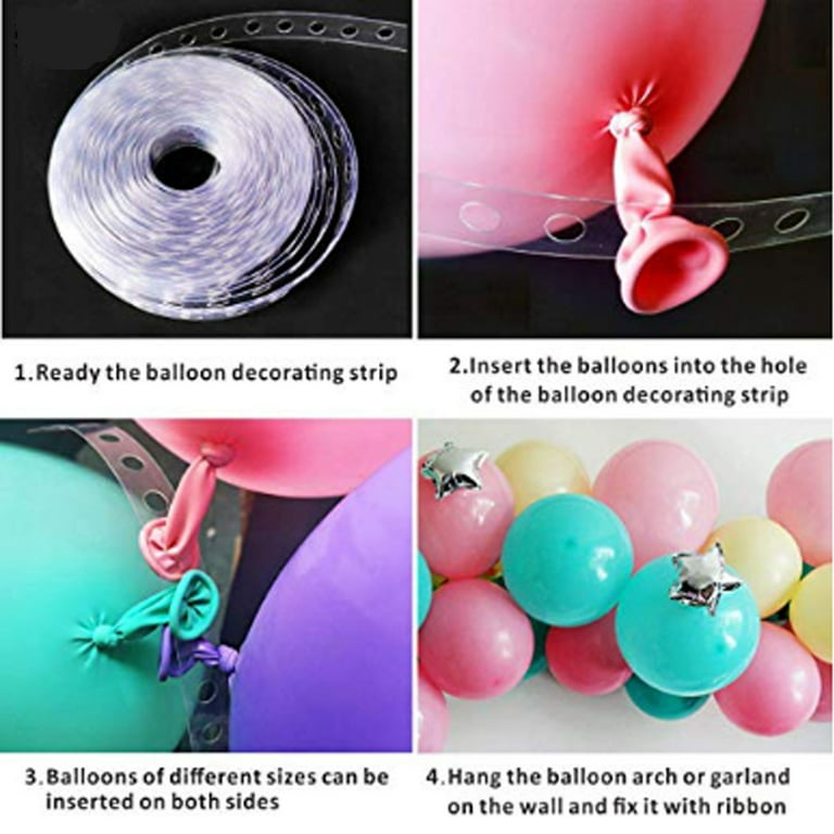 16.4Ft (5M) Balloon Decorating String DIY Balloon Arch Strip Tape Cake Gift  Table Decor, 5PCS