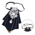 thumbnail image 2 of MENDENG Vintage Crystal Bow Tie Adjustable Black Bow Tie for Men Wedding Party Bowtie, 2 of 7