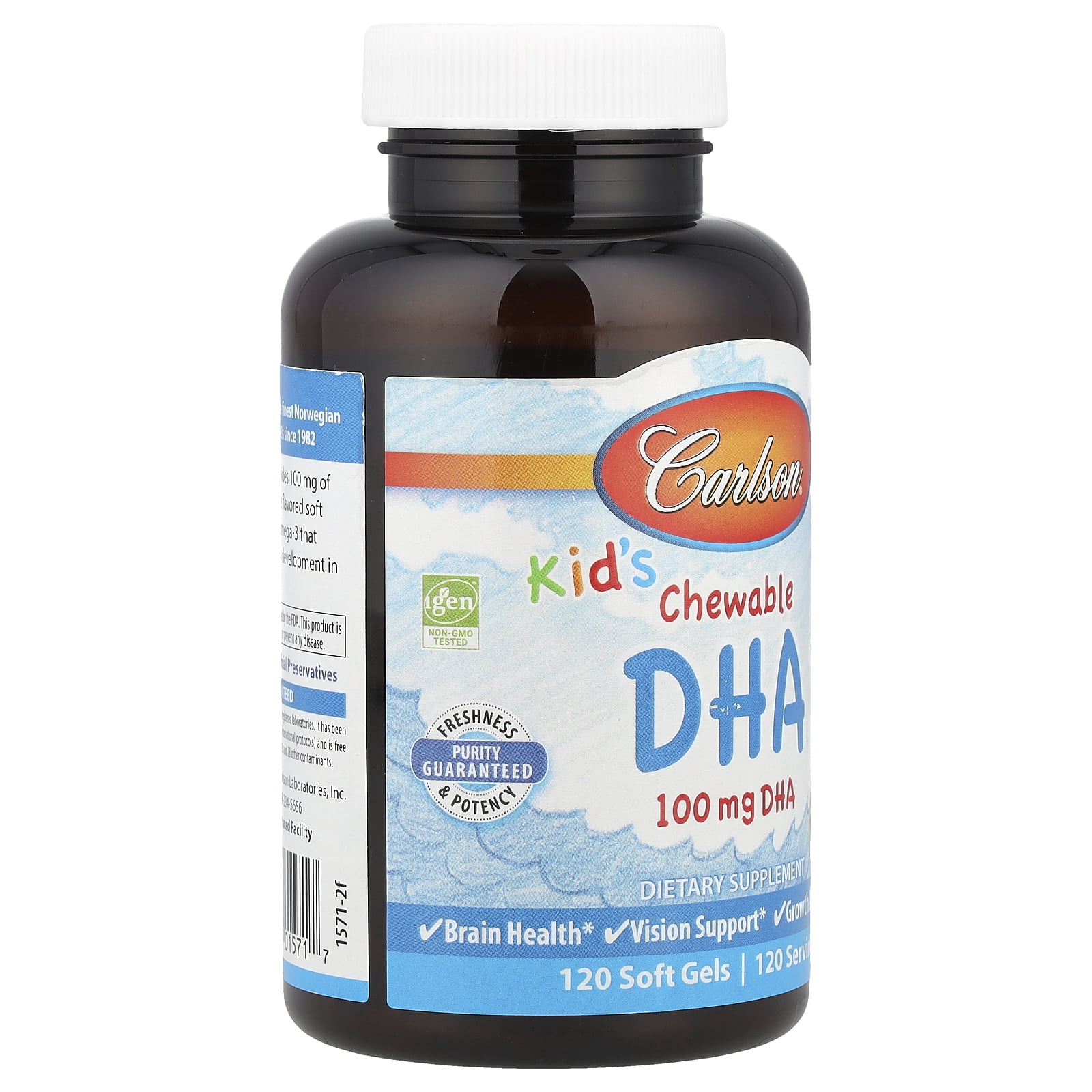 Carlson Labs - Carlson Kid's Chewable DHA Bursting Orange Flavor - 120 Softgels