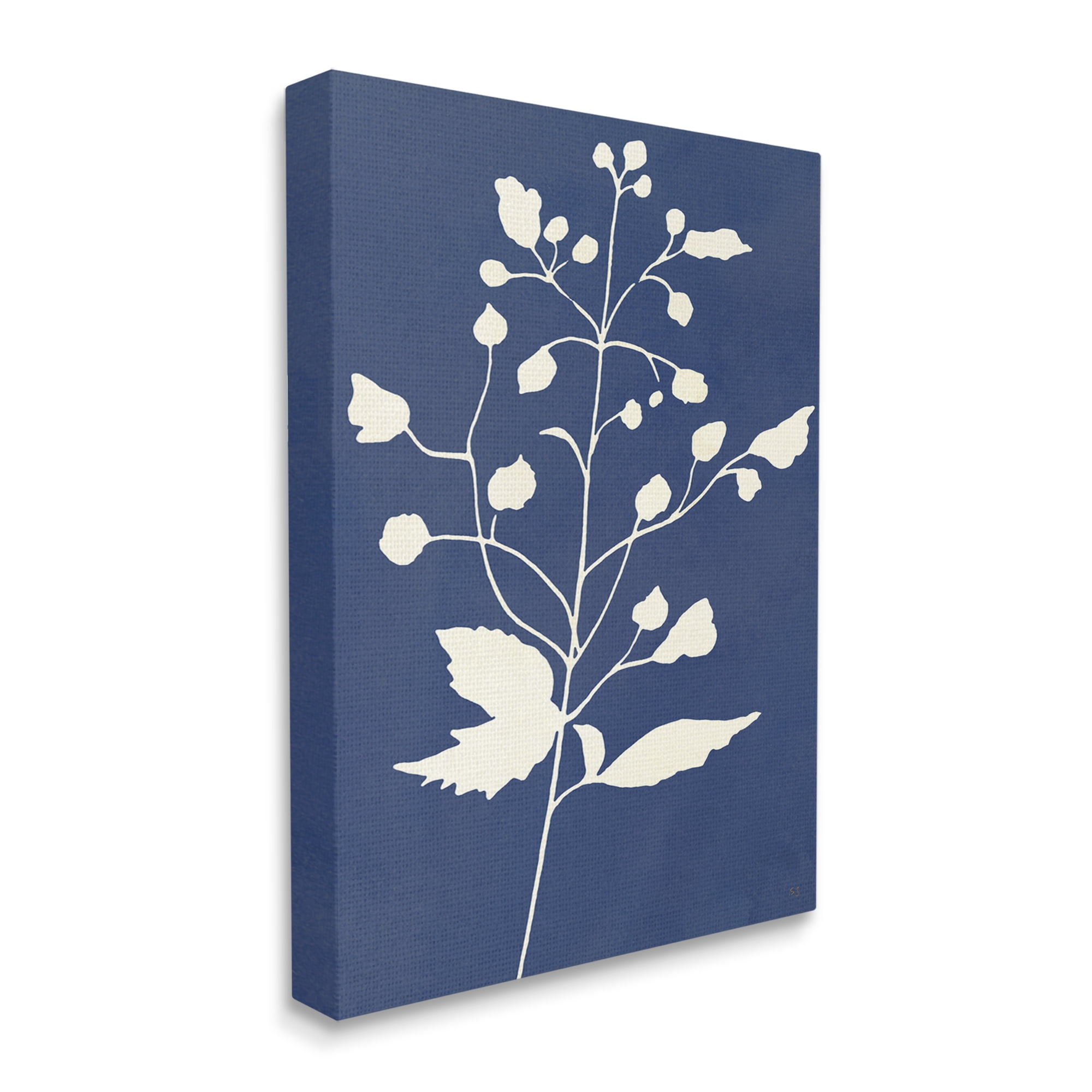 Stupell Industries Contemporary Botanical Sprig Shape Abstract Plant Leaves Graphic Art Gallery Wrapped Canvas Print Wall Art, Design by Susan Jill