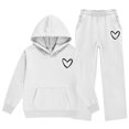 thumbnail image 6 of ITSAME Girls Fleece-Lined Hooded Sweatshirt and Wide Leg Pants Set 2-Piece Heart Print Casual Warm Outfit Size 9, 6 of 6