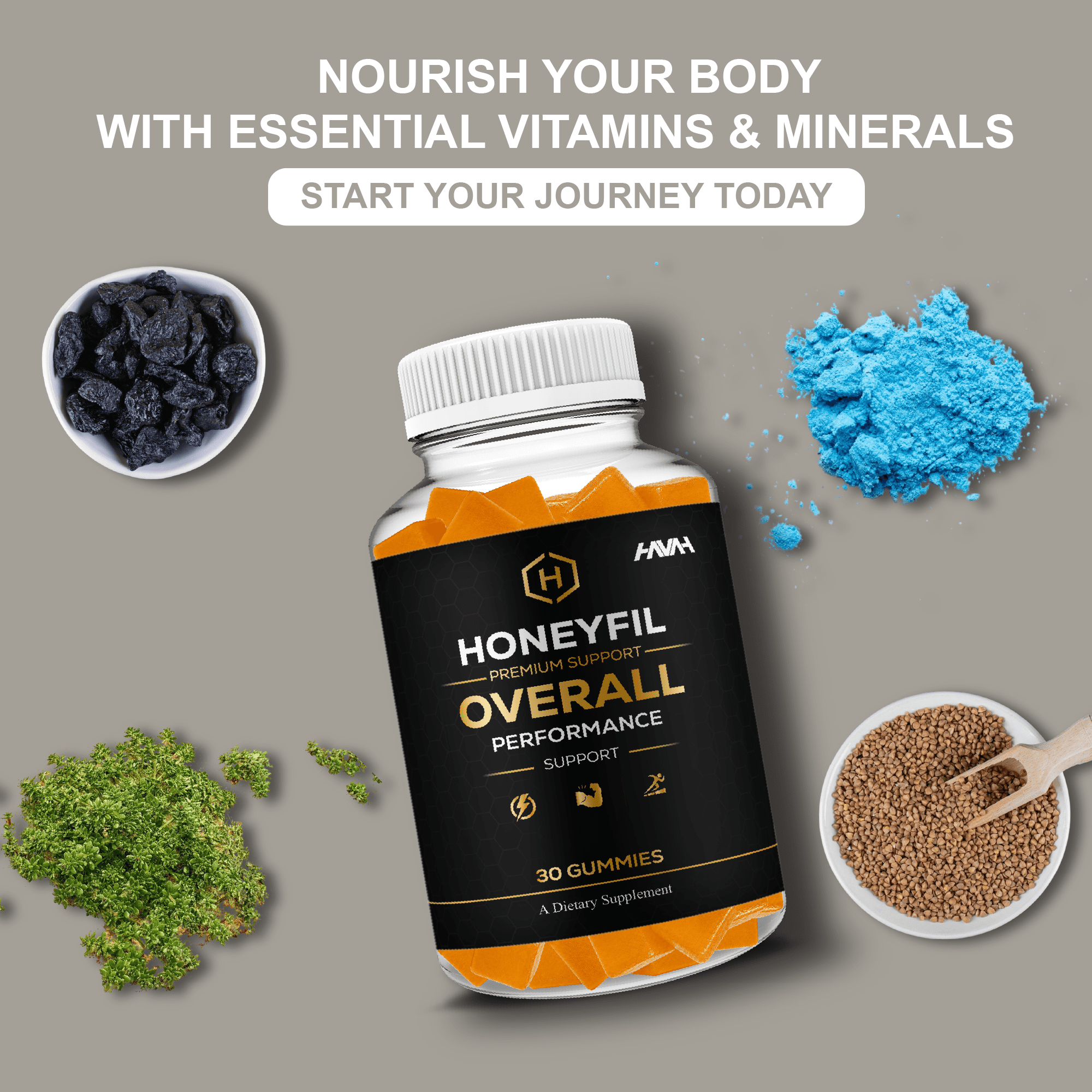 (2 Pack) Honeyfil Premium Wellness Supplement (60 Gummies)