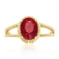 thumbnail image 5 of AoneJewelry 1.25 Carat Created Ruby Oval Shape Ring In 10K Solid Rose, White & Yellow Gold, 5 of 5