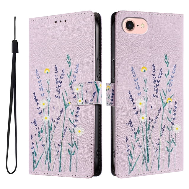 FOXDOCK Funda Tipo Cartera para iPhone 6/7/8 con Soporte y Correa – Diseño de Patrones Lindos