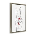 thumbnail image 4 of Stupell Industries Victory Peace Sign Hand Fashion Painting Brown Floater Framed Canvas Art Print Wall Art, 17 x 25, 4 of 10