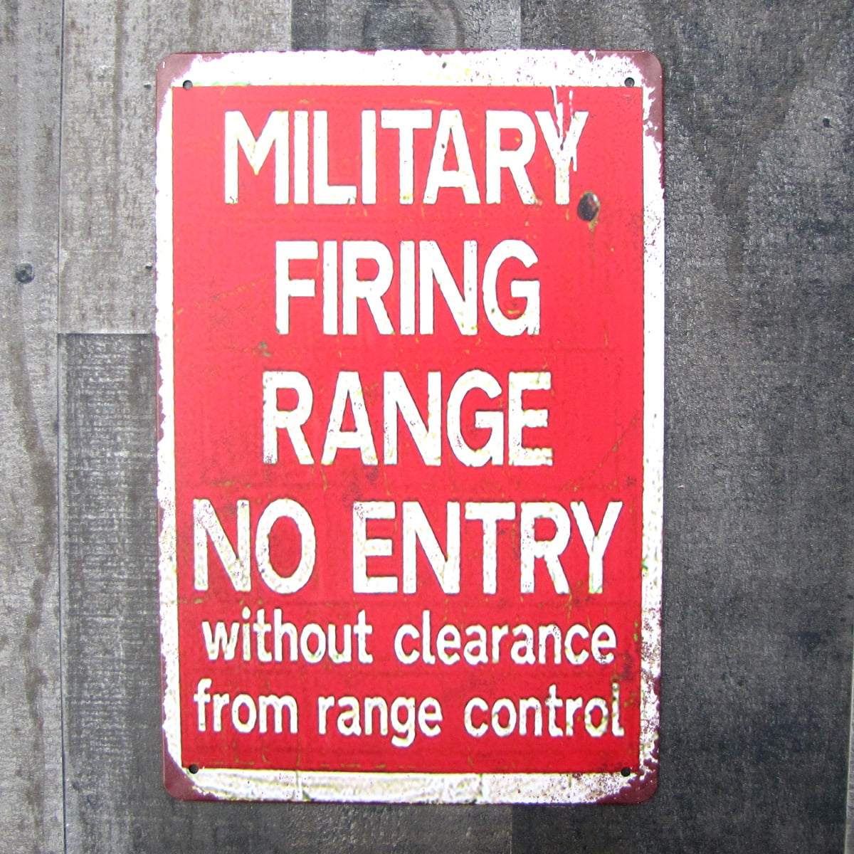Metal Military Firing Range Warning Sign Vintage Tin Man Cave Garage Wall Decor 